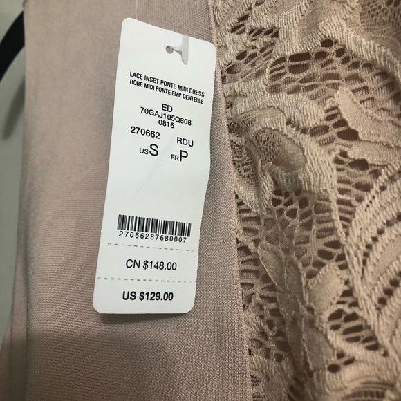 bebe lace ponte midi dress size s - Picture 2 of 5